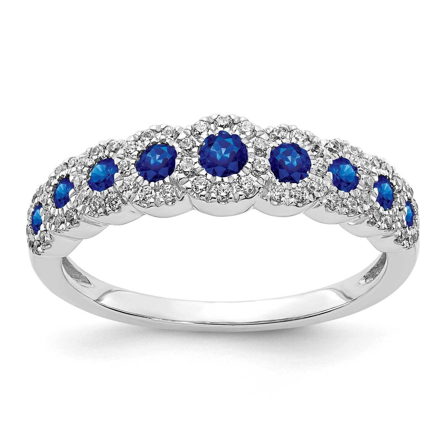 Sapphire Polished Ring 14k White Gold Diamond RM5741-SA-025-WA