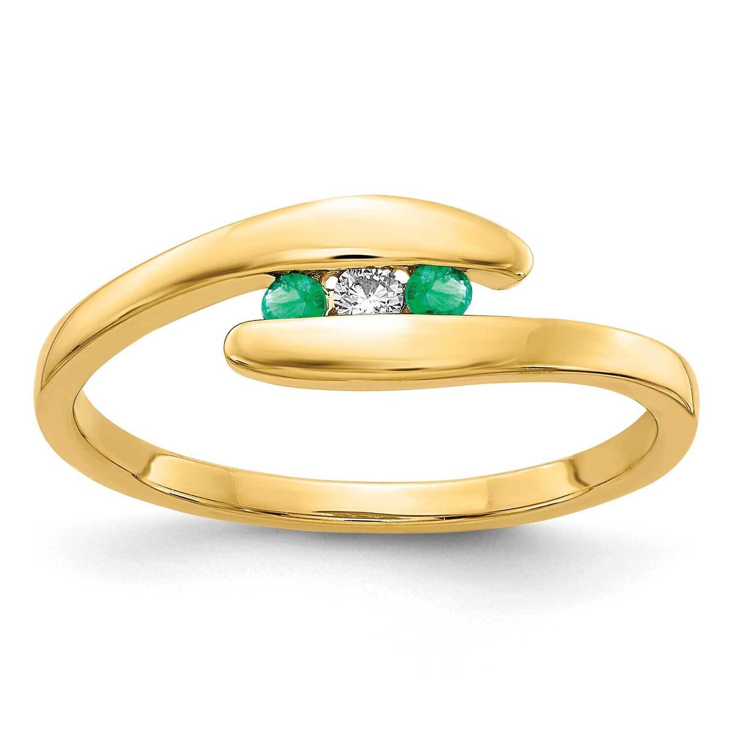 Emerald and Diamond Ring 14k Gold RM5742-EM-003-YA