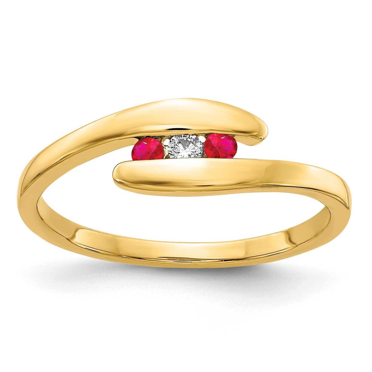 Ruby and Diamond Ring 14k Gold RM5742-RU-003-YA