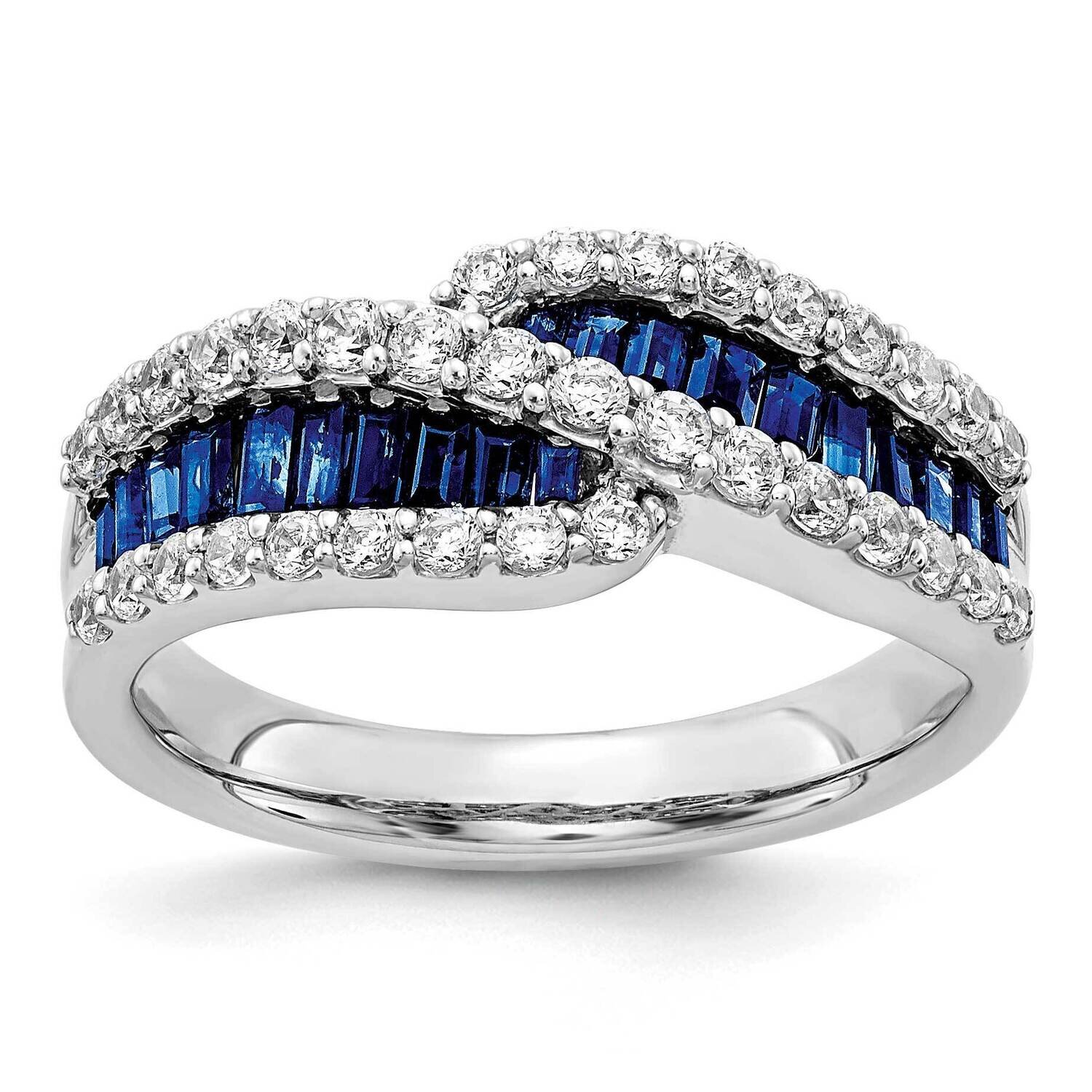 Sapphire Diamond Ring 14k White Gold RM5743-SA-062-WA, MPN: RM5743-SA-062-WA, 883957719948