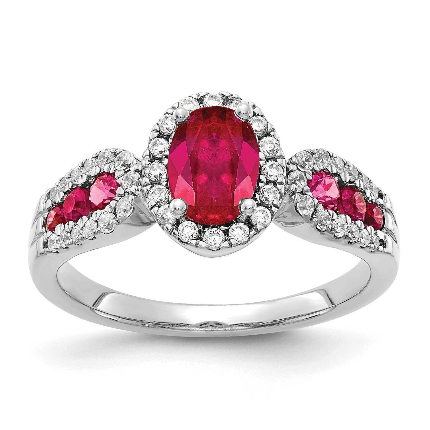 Ruby Ring 14k White Gold Diamond RM5745-RU-033-WA, MPN: RM5745-RU-033-WA, 883957486895