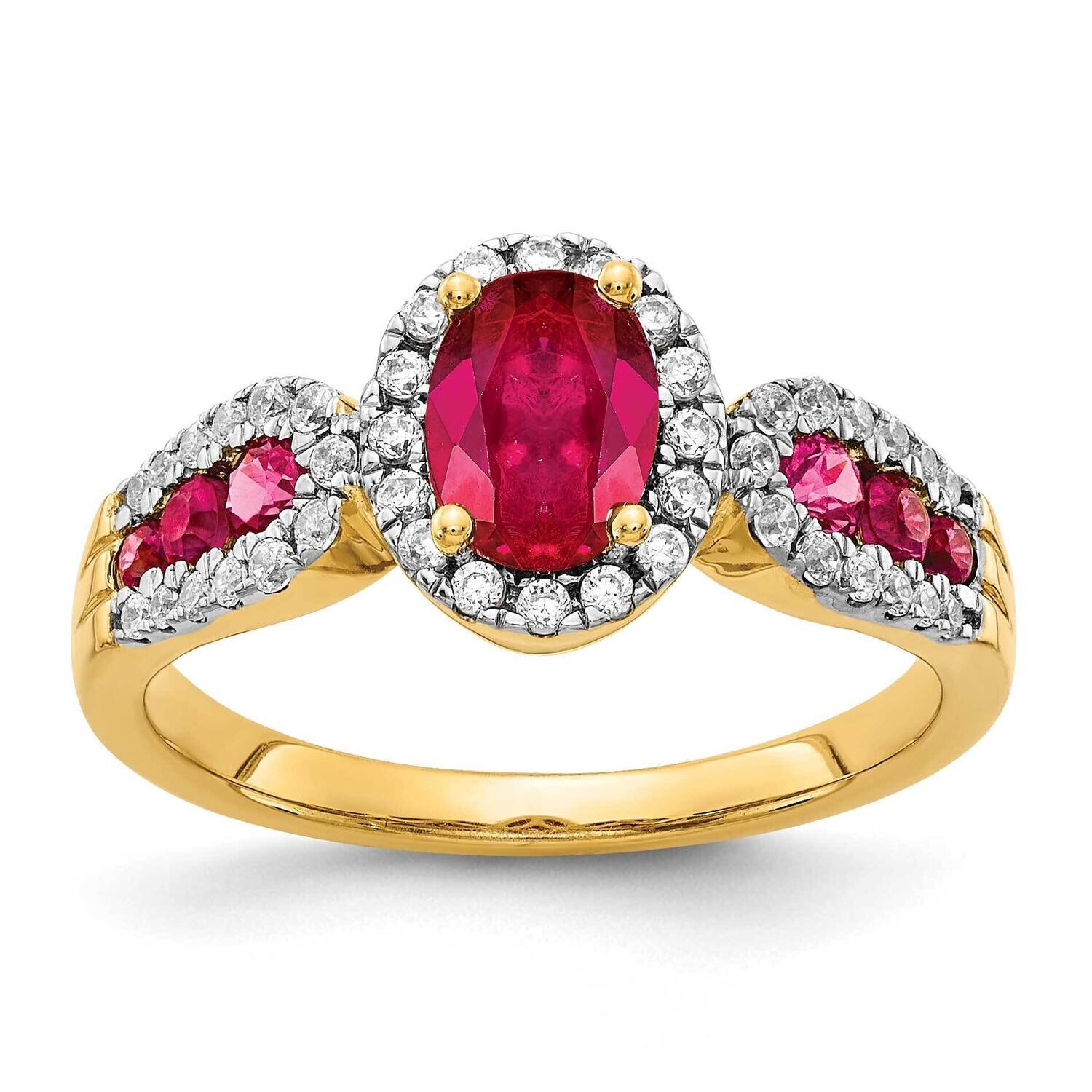 Ruby Ring 14k Gold Diamond RM5745-RU-033-YA, MPN: RM5745-RU-033-YA, 883957979694