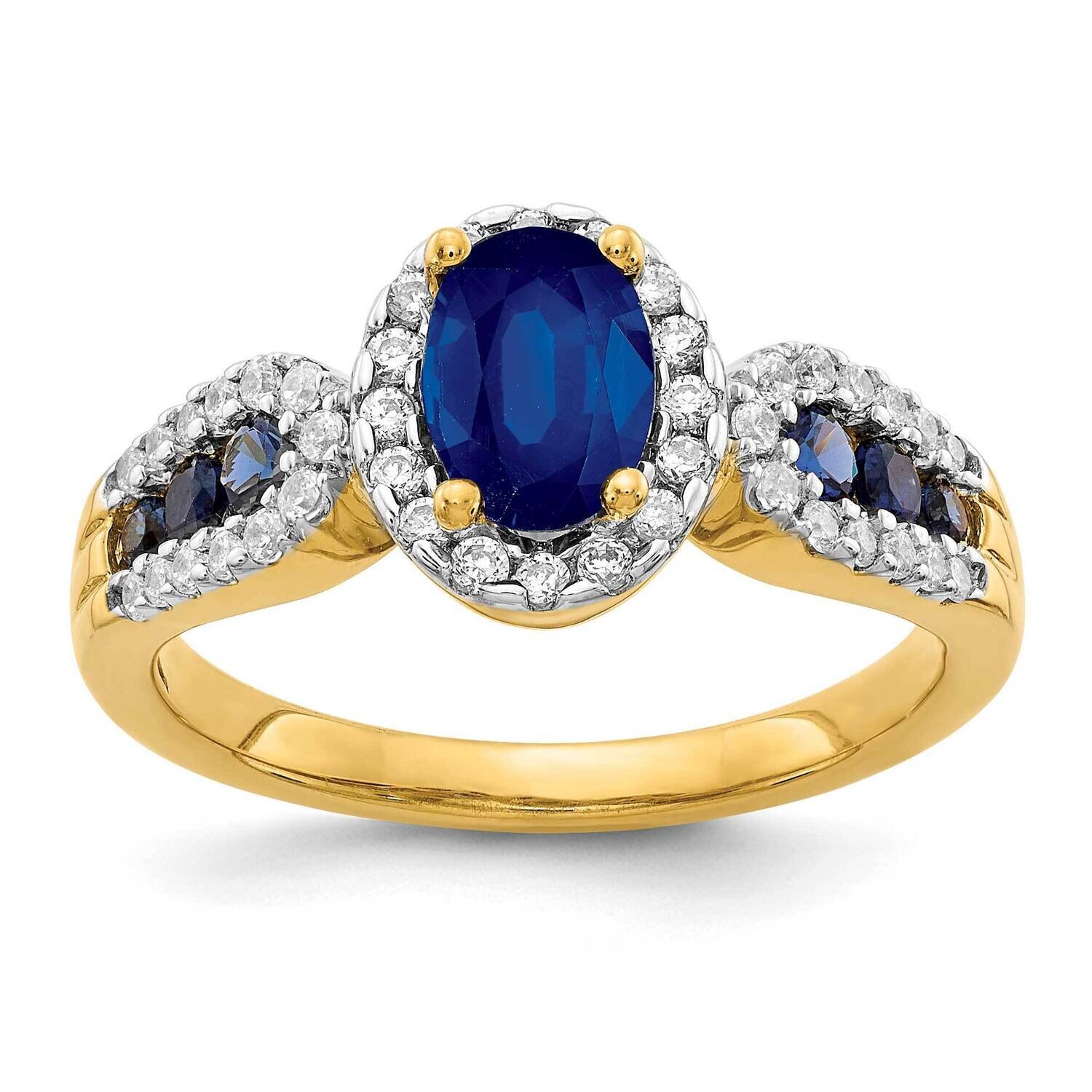 Sapphire Ring 14k Gold Diamond RM5745-SA-033-YA