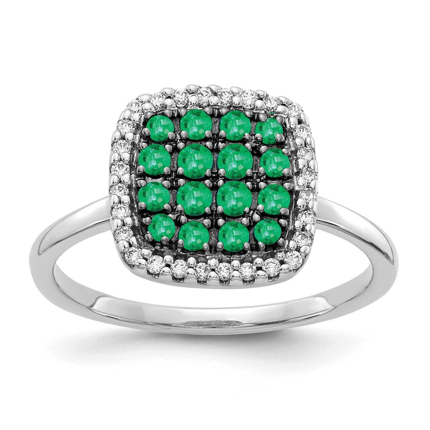Emerald Ring 14k White Gold Diamond RM5746-EM-016-WA, MPN: RM5746-EM-016-WA, 883957387161