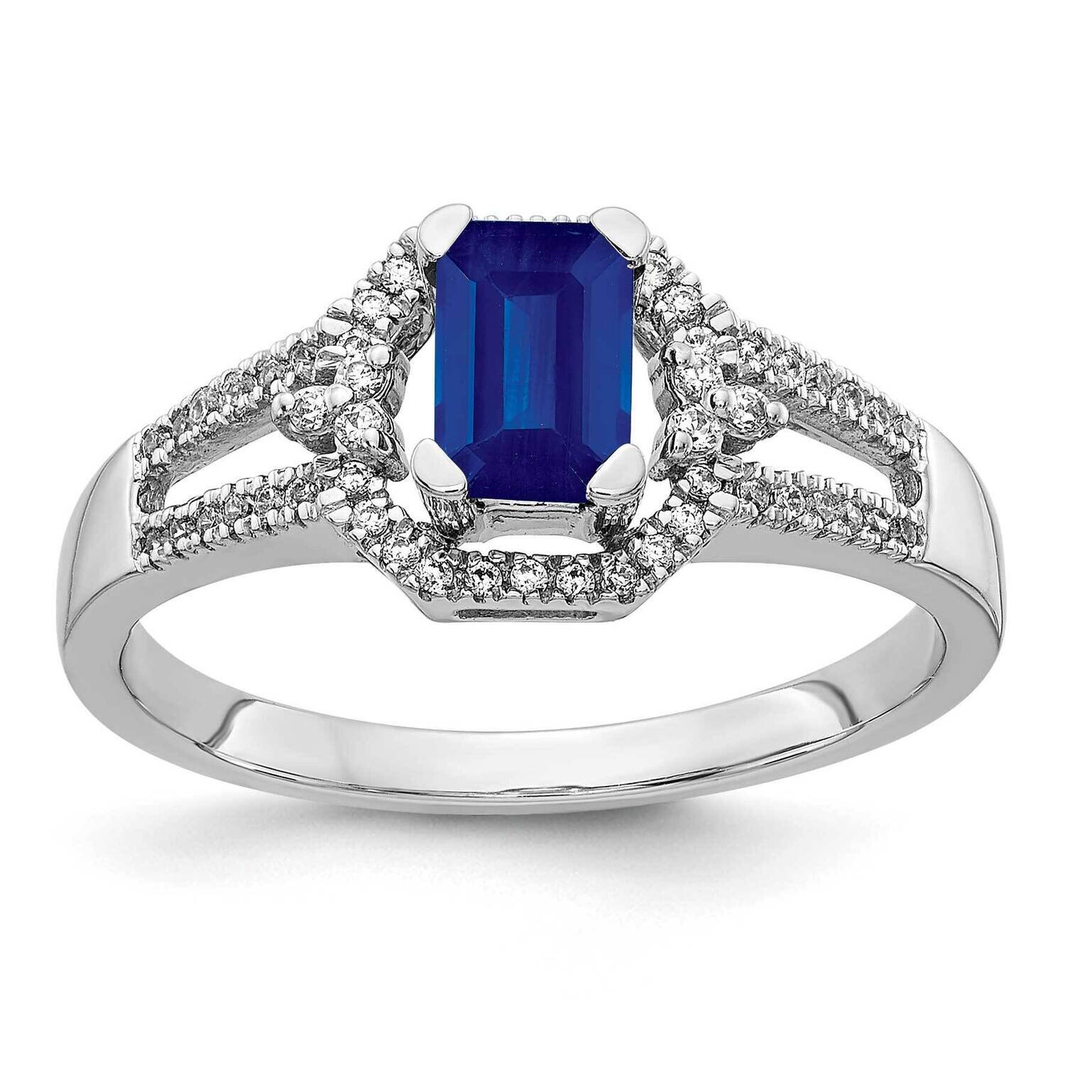 Sapphire Ring 14k White Gold Diamond RM5747-SA-016-WA