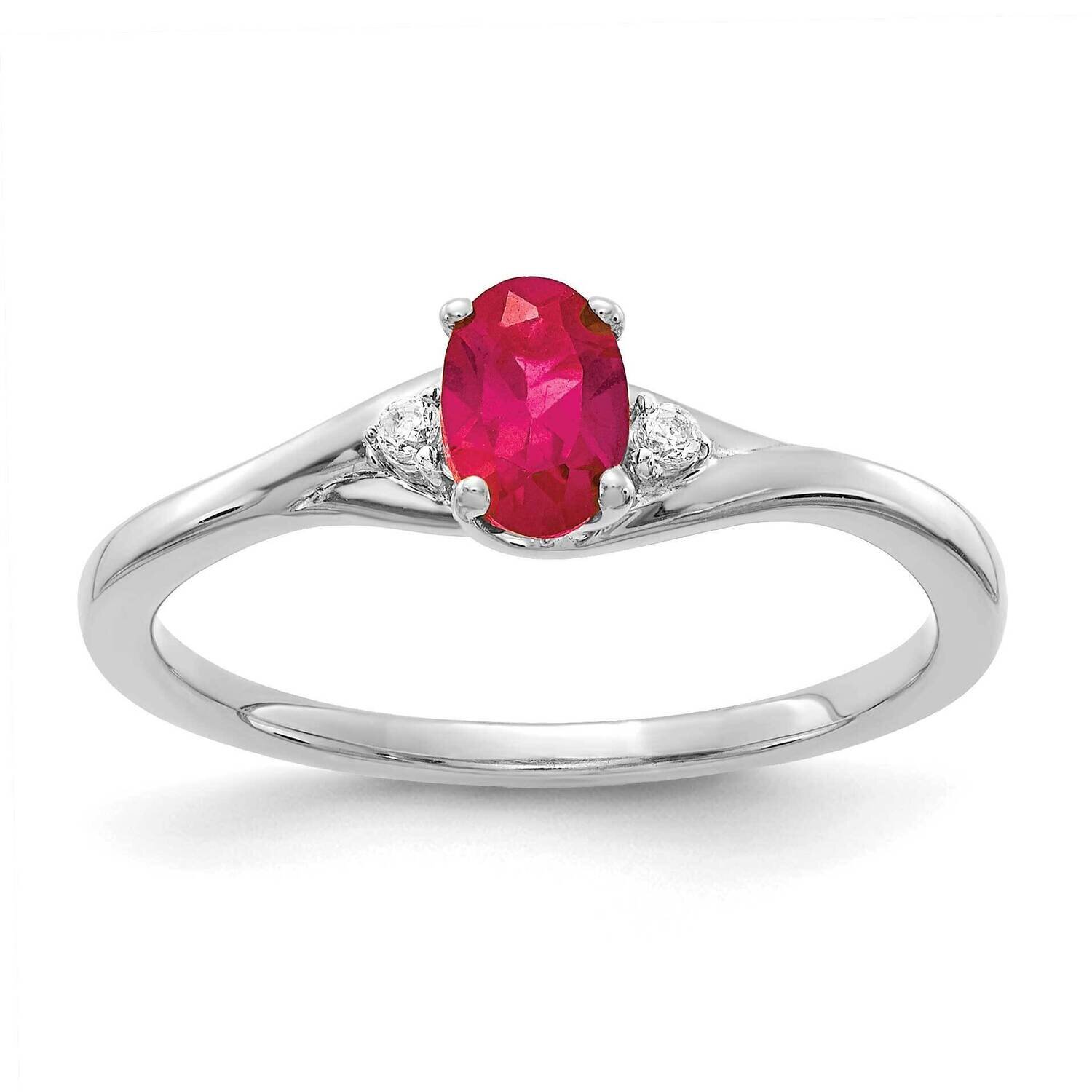 Ruby Ring 14k White Gold Diamond RM5748-RU-003-WA