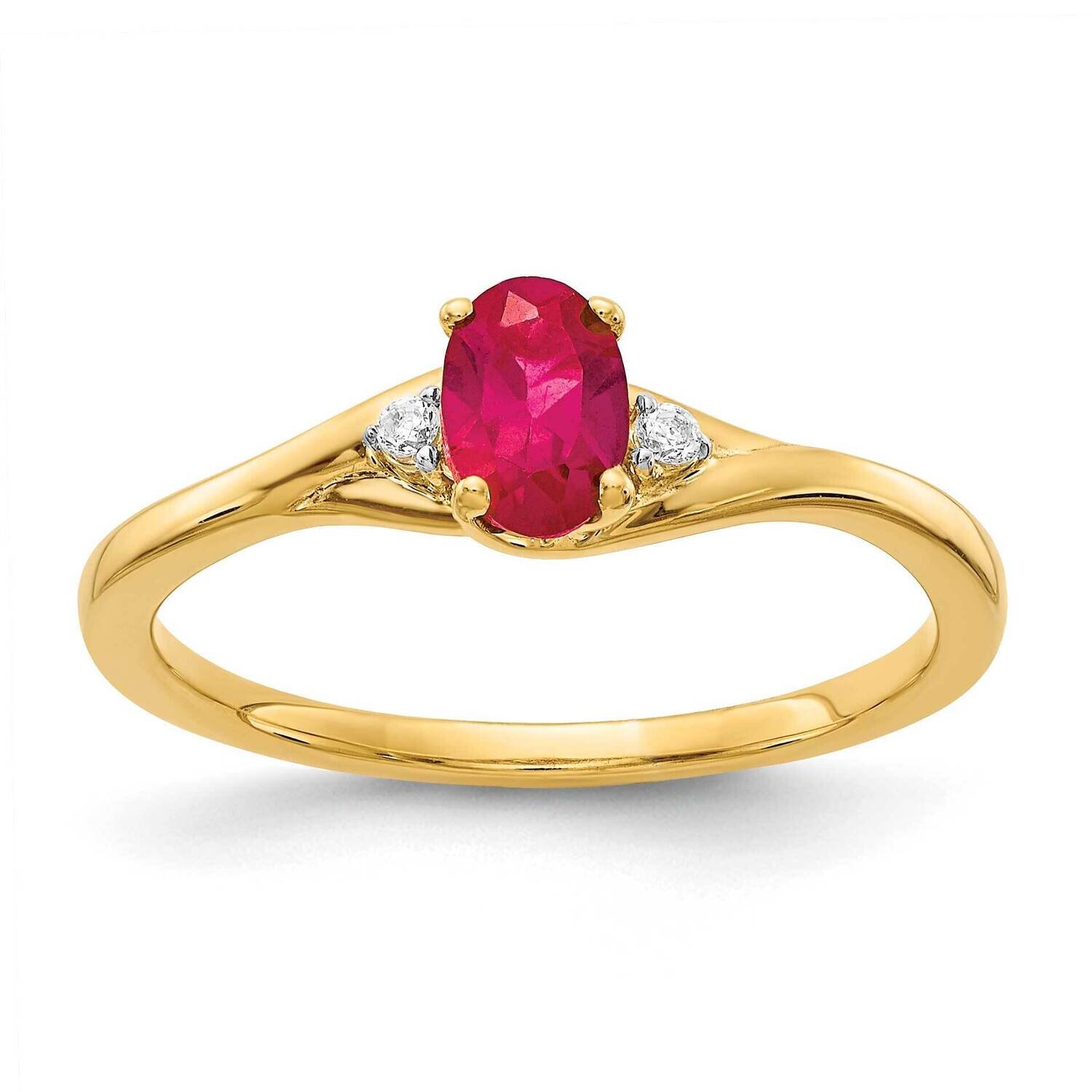 Ruby Ring 14k Gold Diamond RM5748-RU-003-YA