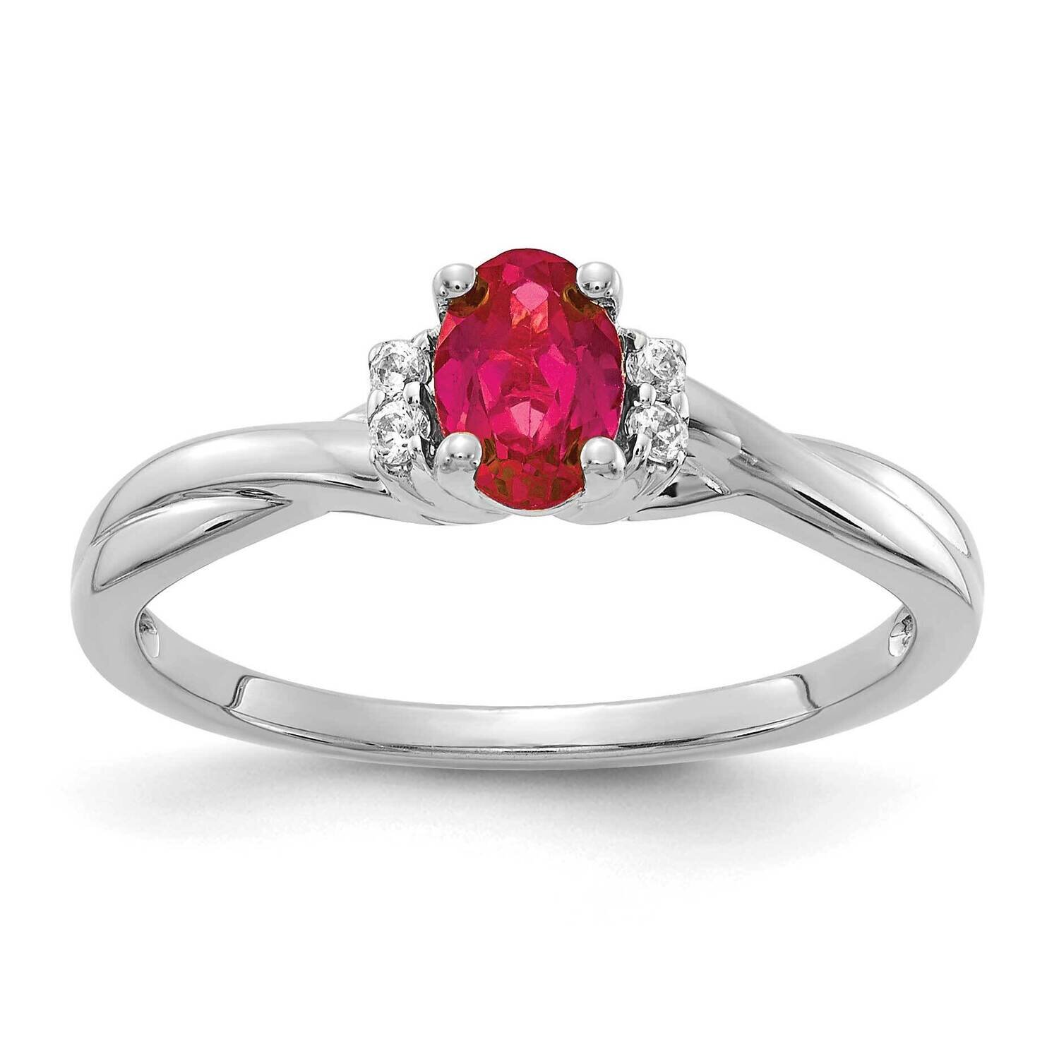 Ruby Ring 14k White Gold Diamond RM5749-RU-005-WA, MPN: RM5749-RU-005-WA, 883957979663