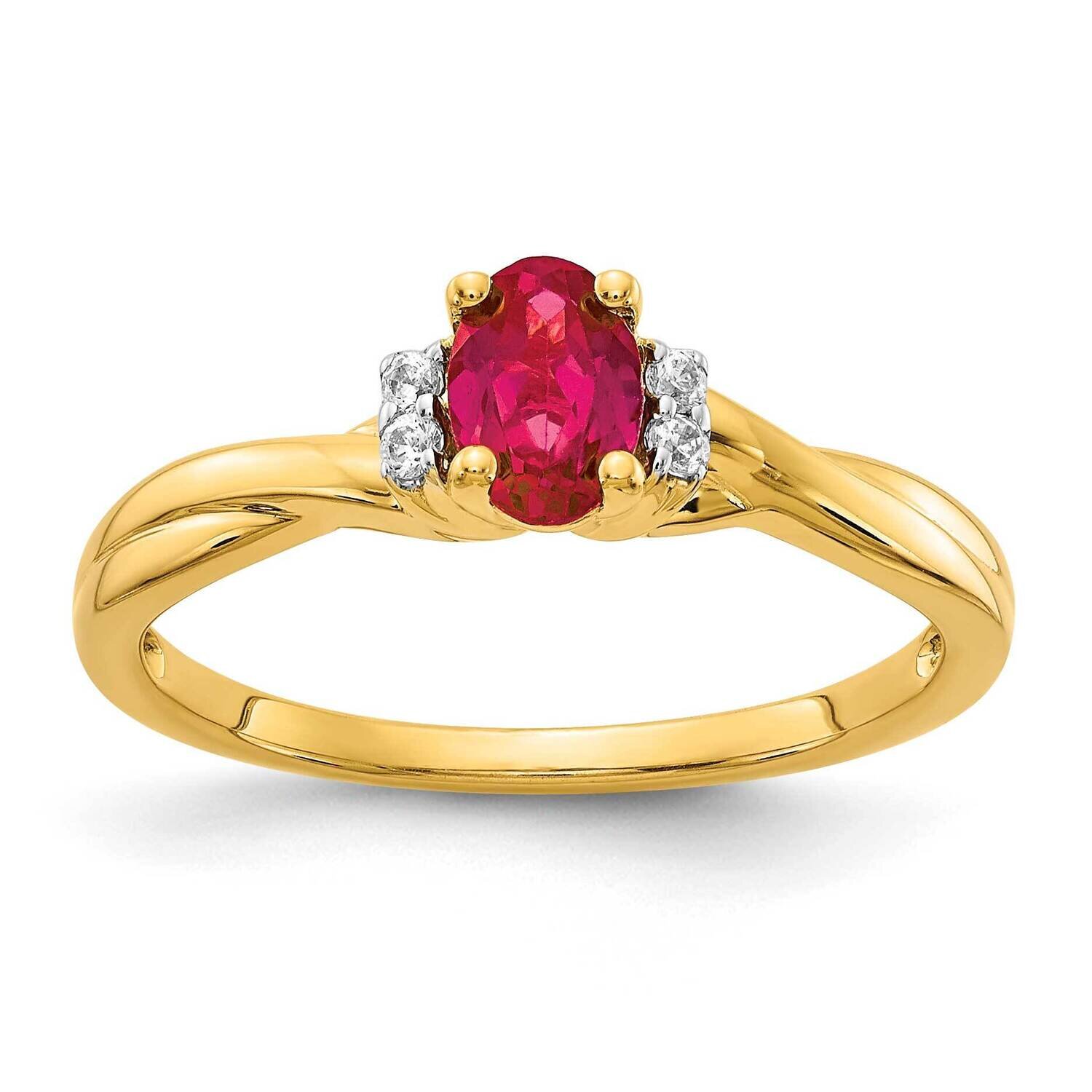 Ruby Ring 14k Gold Diamond RM5749-RU-005-YA