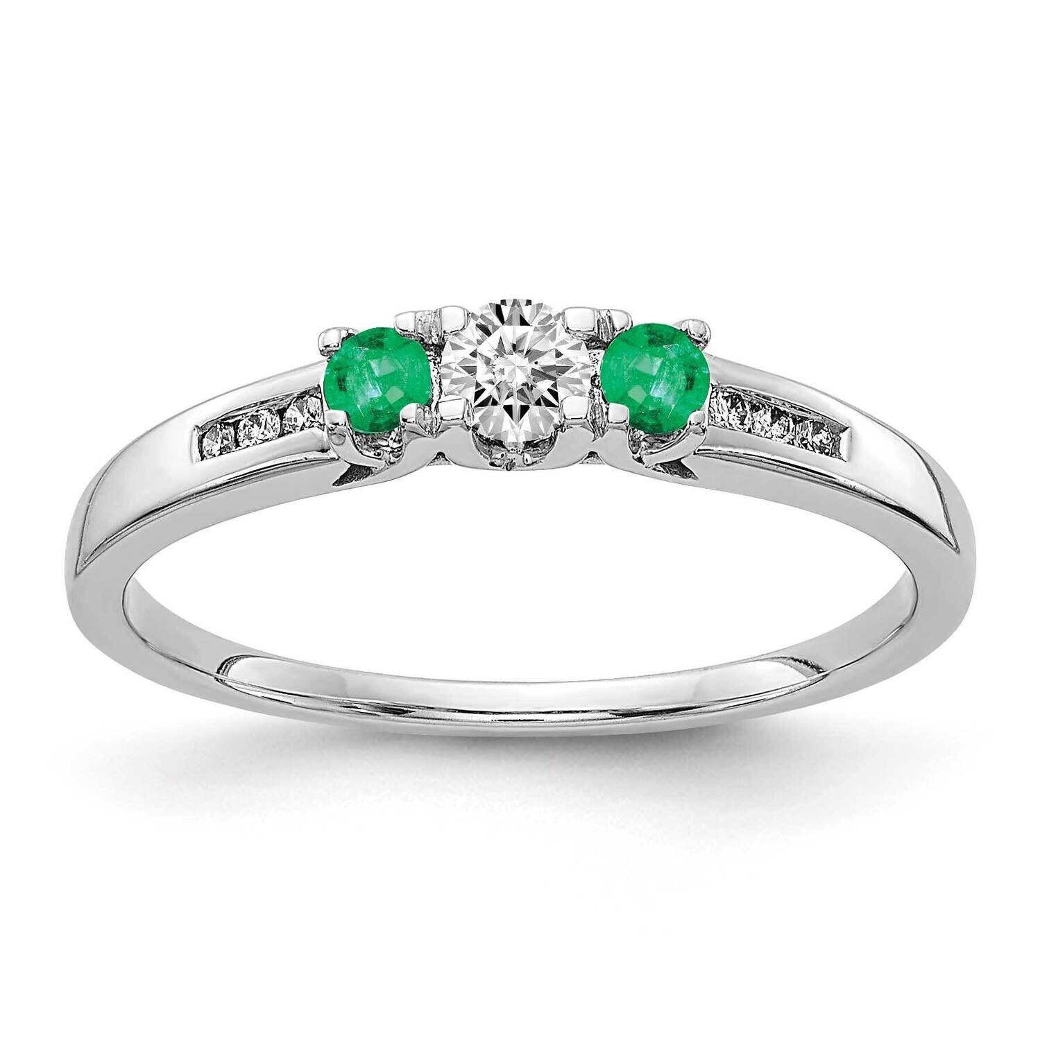 Emerald Ring 14k White Gold Diamond RM5750-EM-016-WA