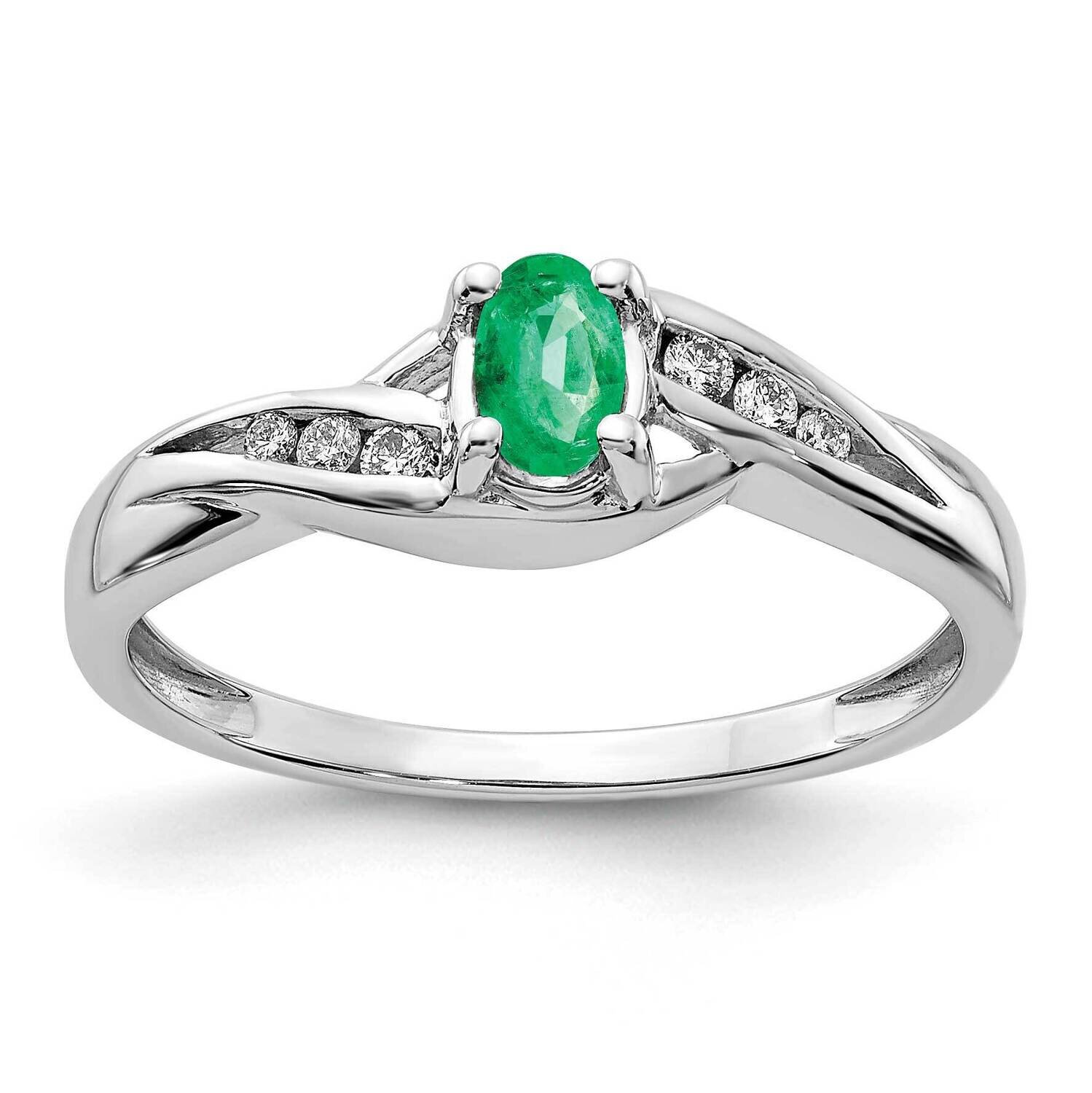 Emerald Diamond Ring 14k White Gold RM5751-EM-008-WA