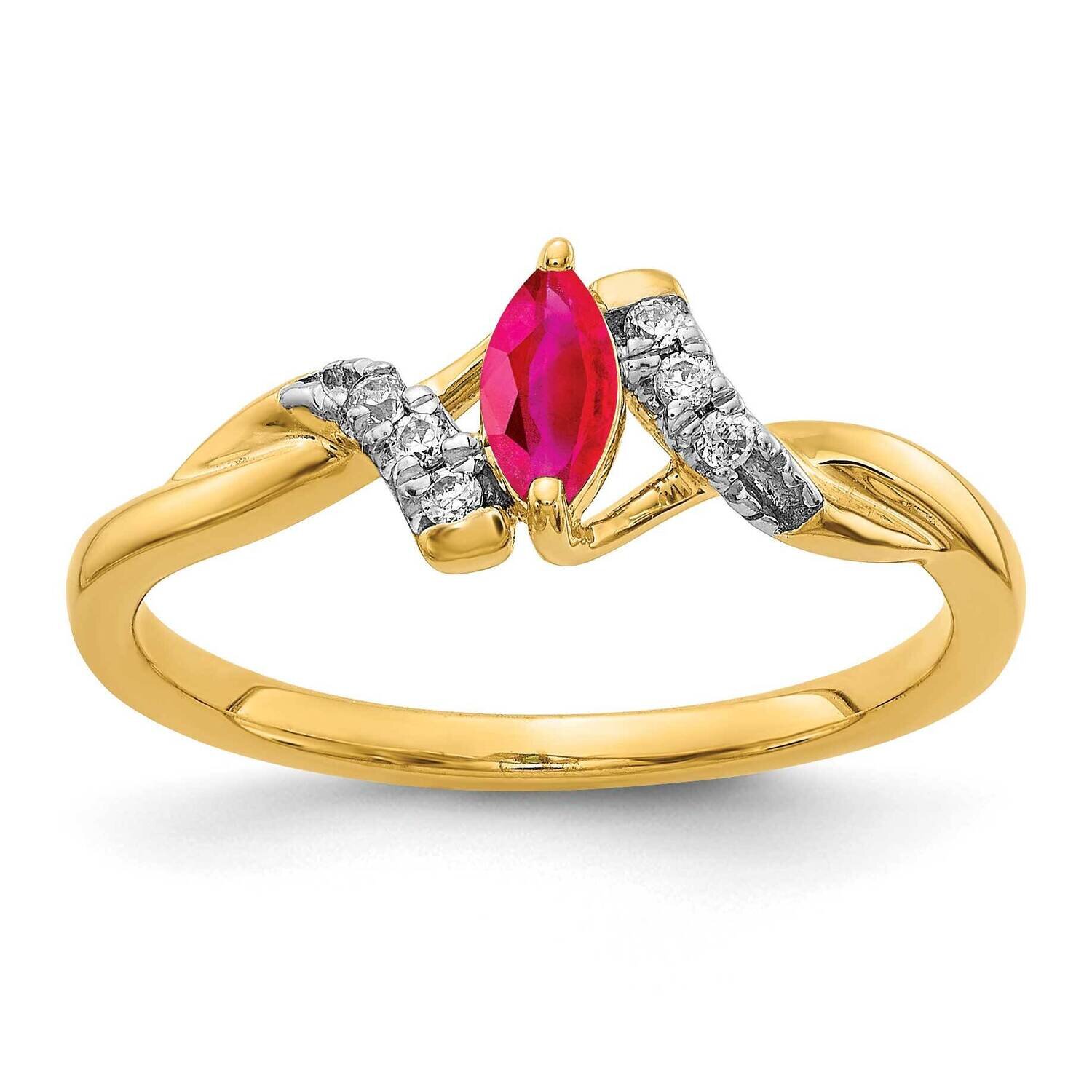 Ruby Ring 14k Gold Diamond RM5753-RU-006-YA