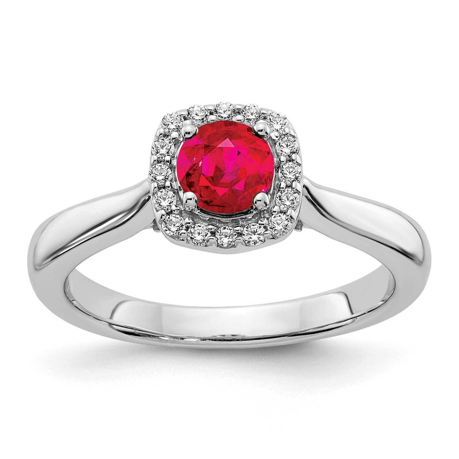 Ruby Ring 14k White Gold Diamond RM5754-RU-016-WA