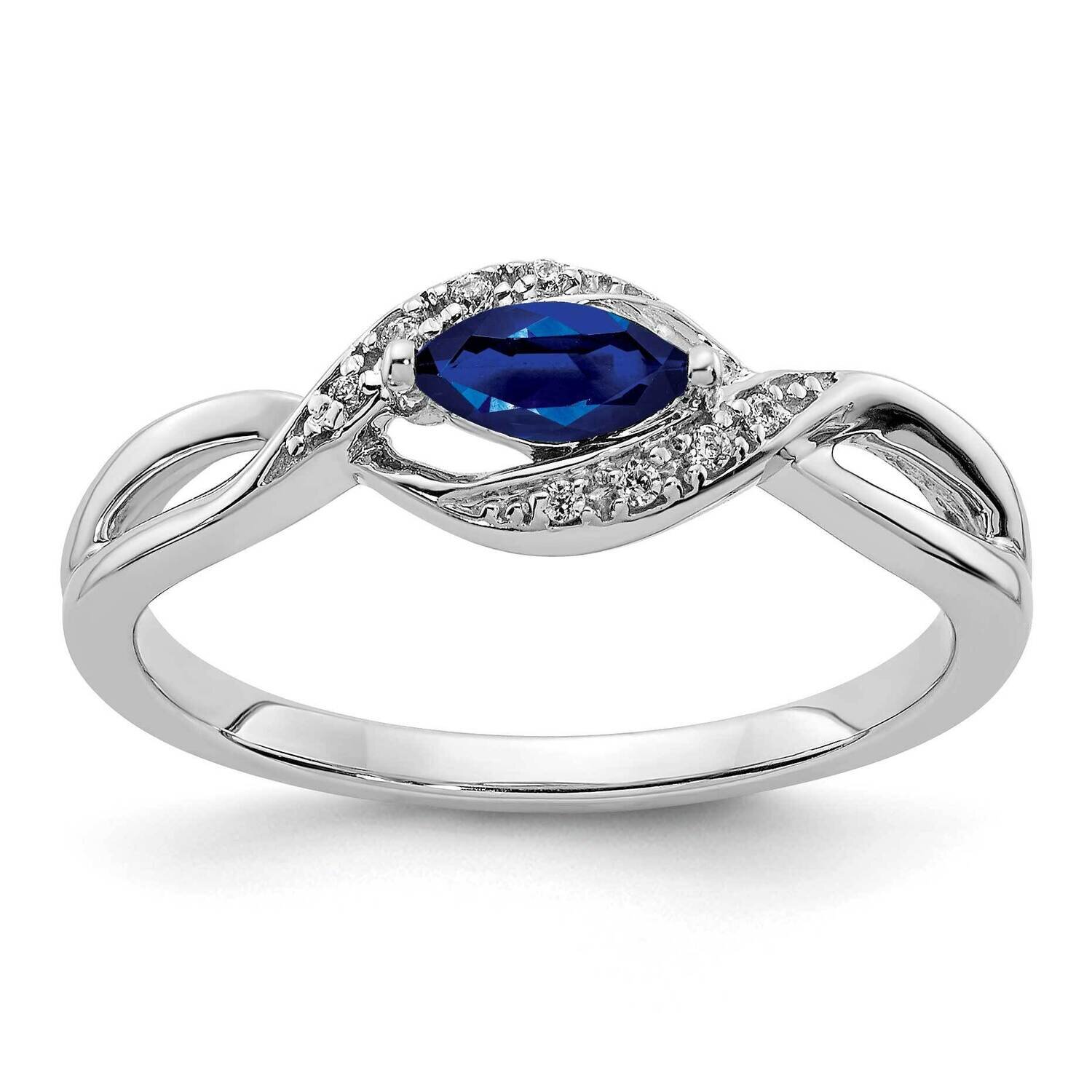Sapphire Ring 14k White Gold Diamond RM5755-SA-004-WA