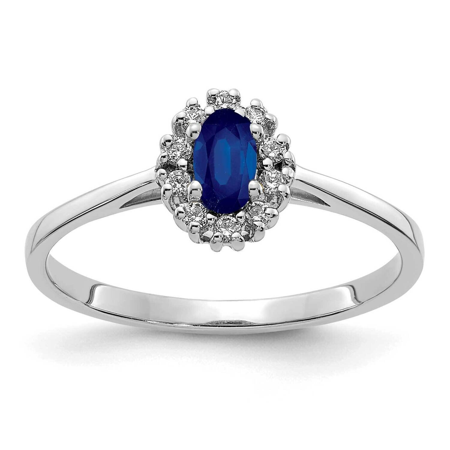 Sapphire Oval Ring 14k White Gold Diamond RM5757-SA-010-WA, MPN: RM5757-SA-010-WA, 883957453958