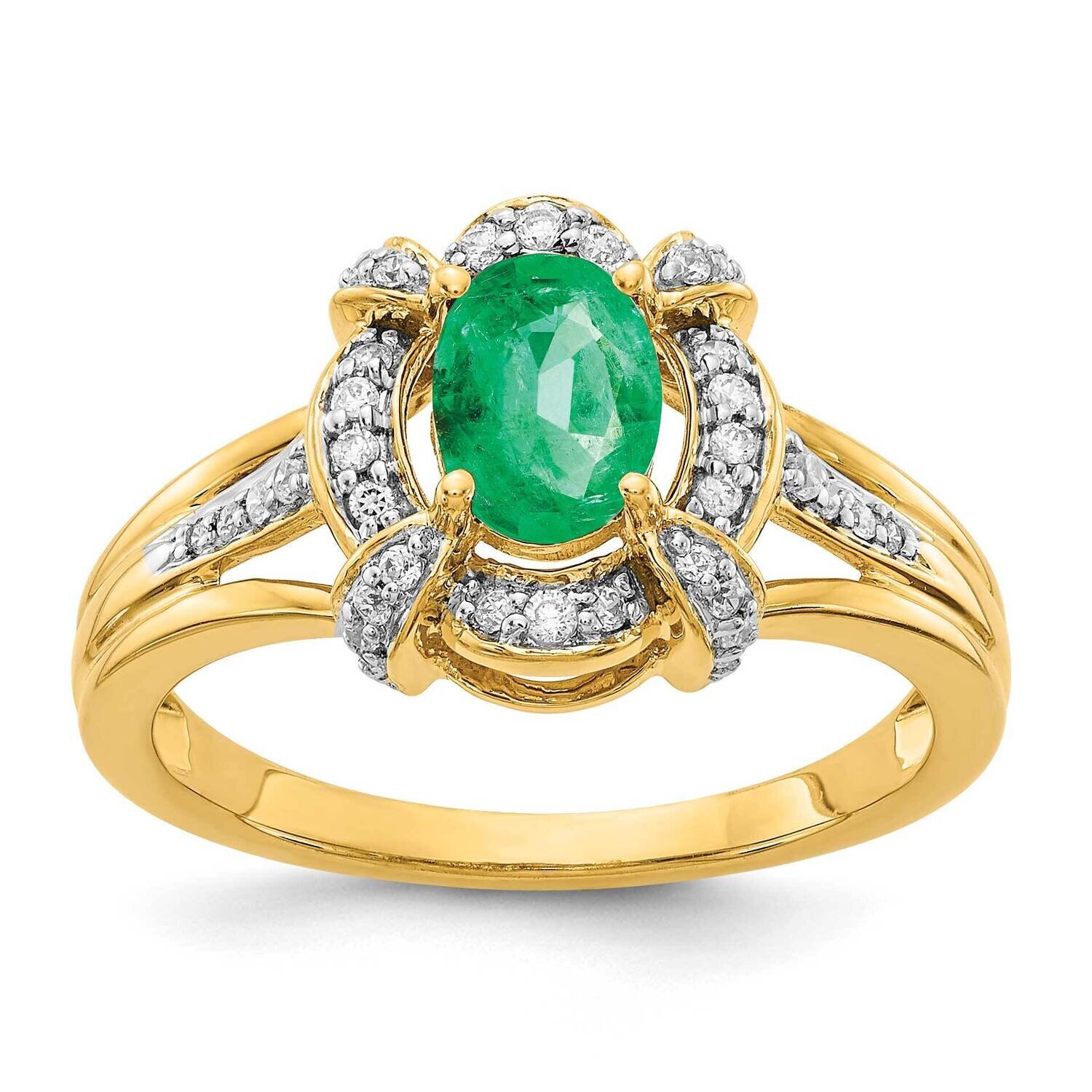 Emerald Ring 14k Gold Diamond RM5758-EM-020-YA, MPN: RM5758-EM-020-YA, 886774675312