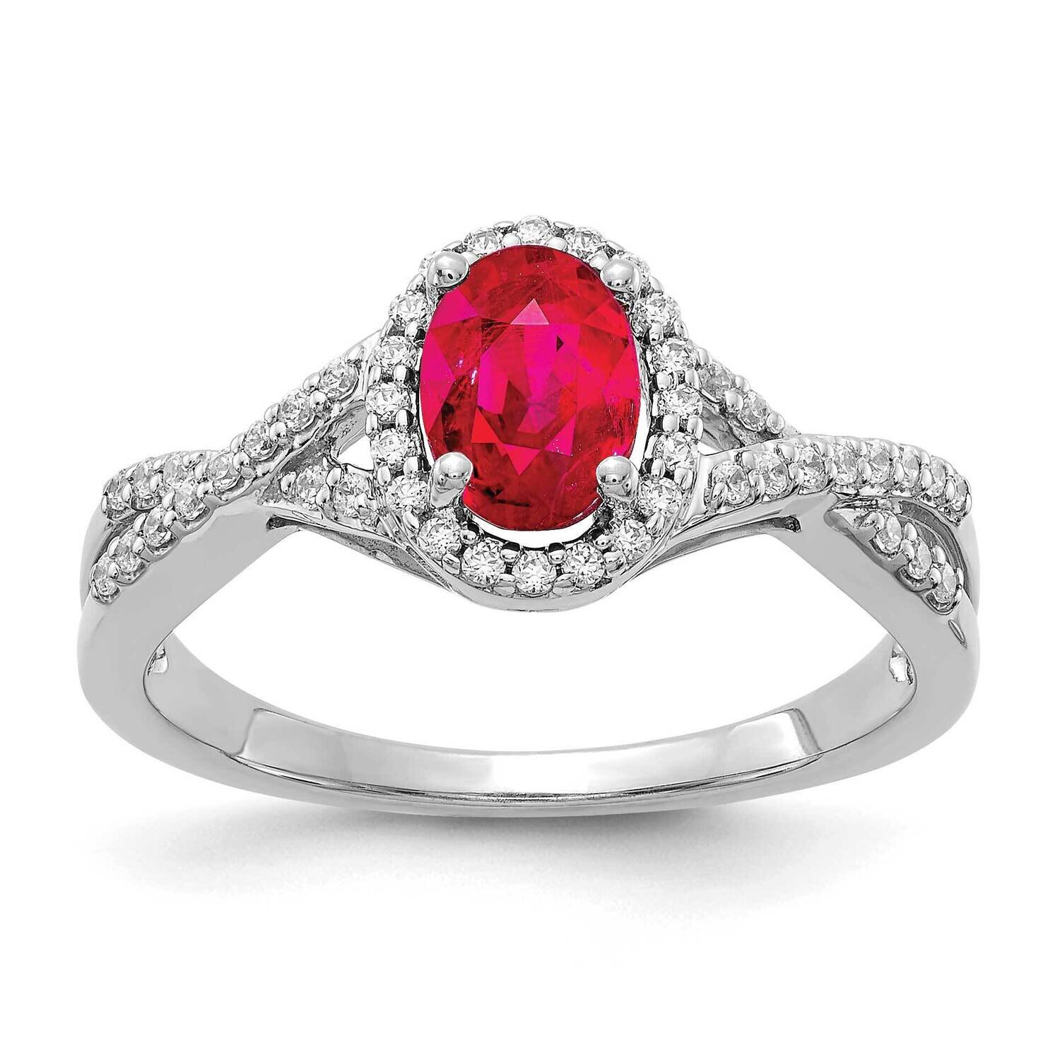 Ruby Ring 14k White Gold Diamond RM5759-RU-020-WA