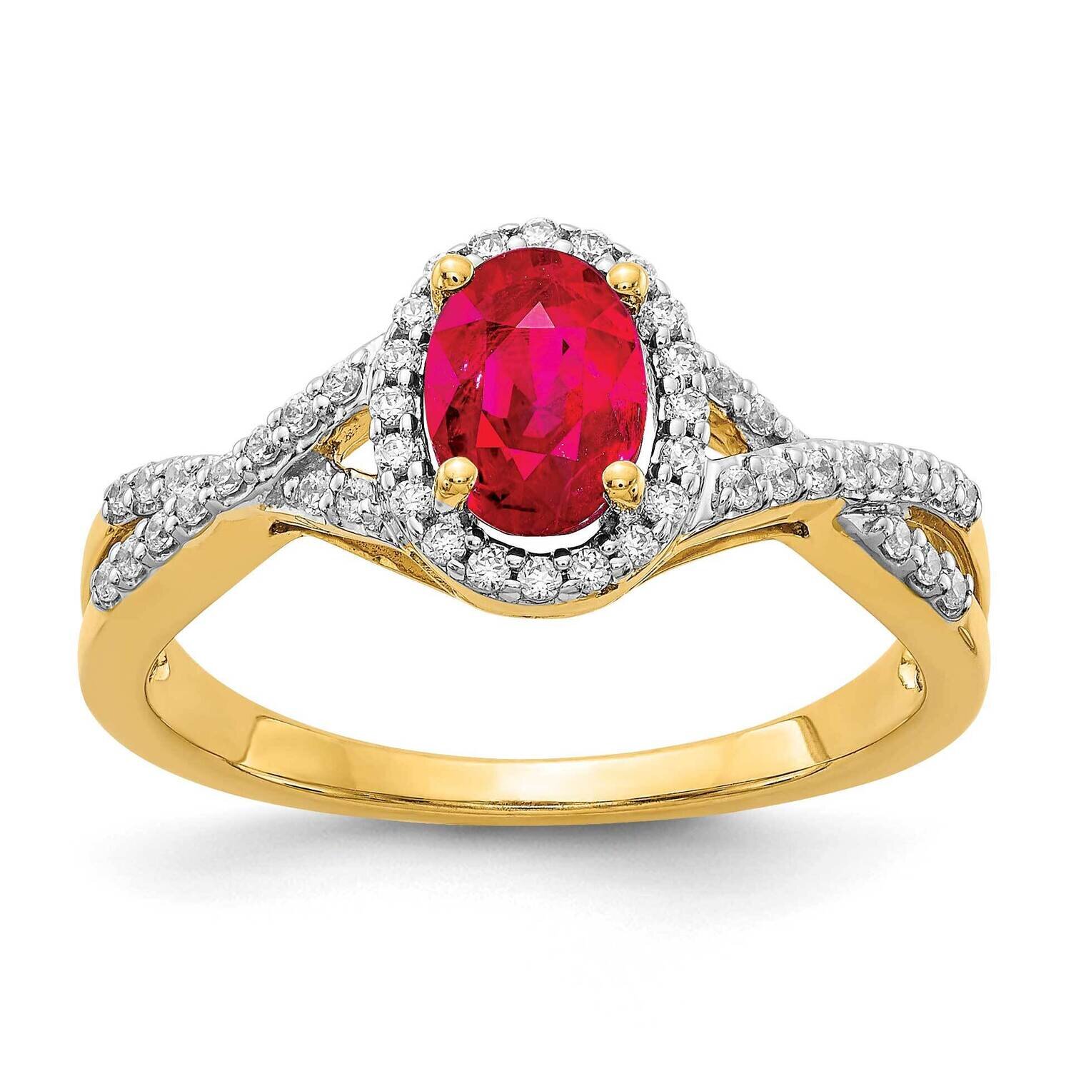 Ruby Ring 14k Gold Diamond RM5759-RU-020-YA, MPN: RM5759-RU-020-YA, 883957425252