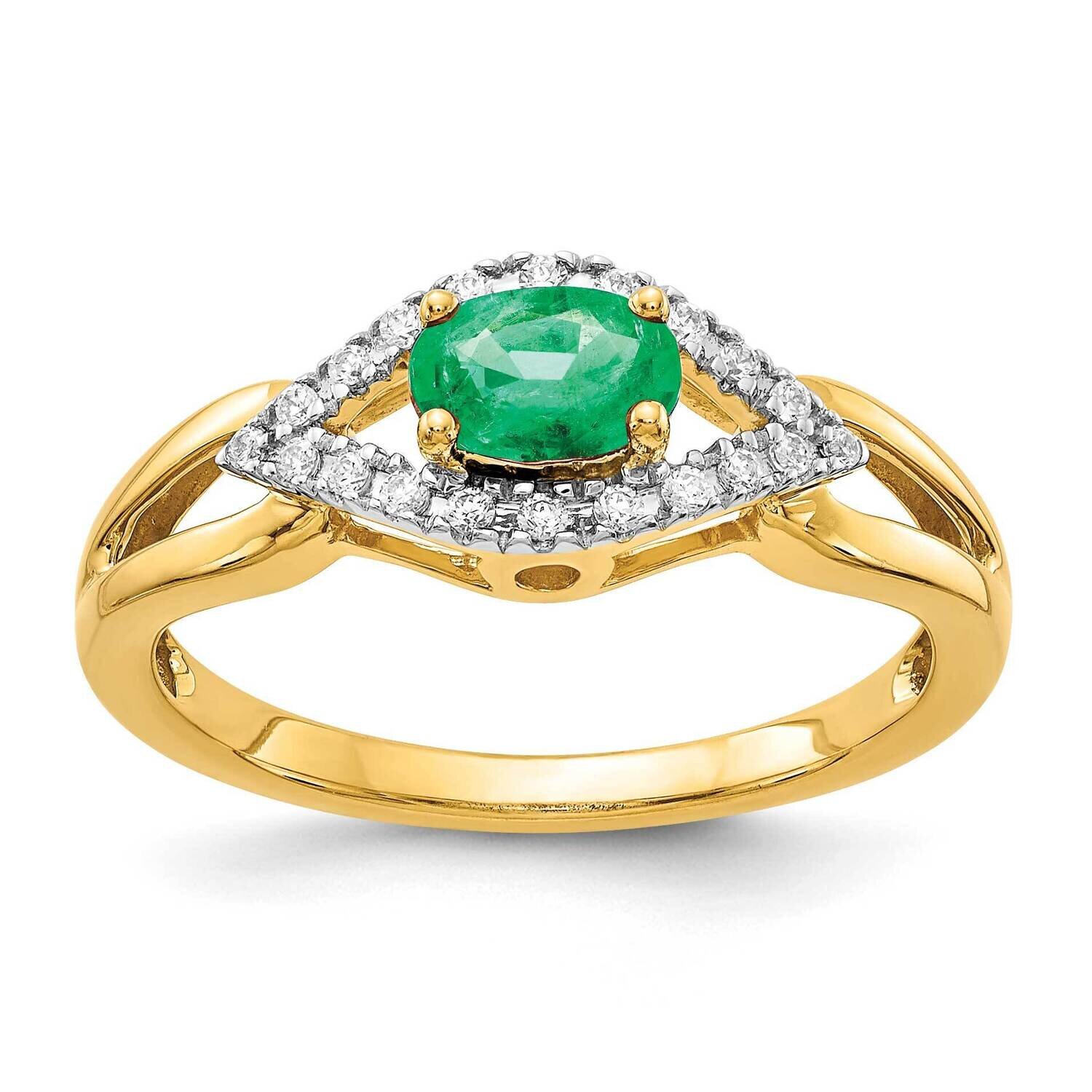 Emerald Ring 14k Gold Diamond RM5760-EM-013-YA
