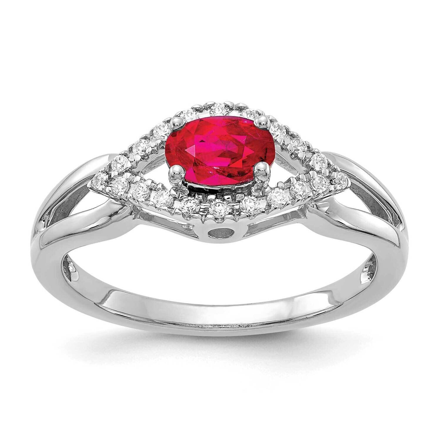 Ruby Ring 14k White Gold Diamond RM5760-RU-013-WA