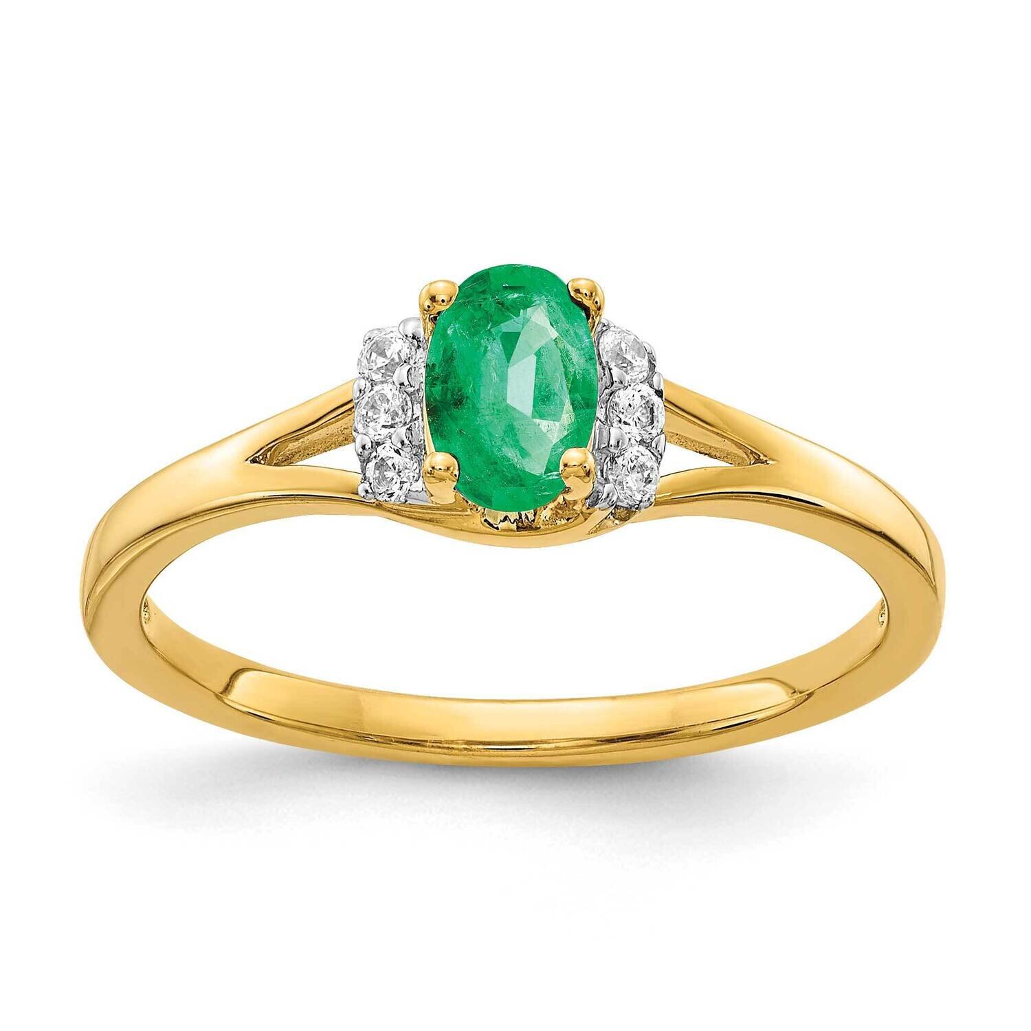 Emerald Ring 14k Gold Diamond RM5761-EM-007-YA, MPN: RM5761-EM-007-YA, 883957979199