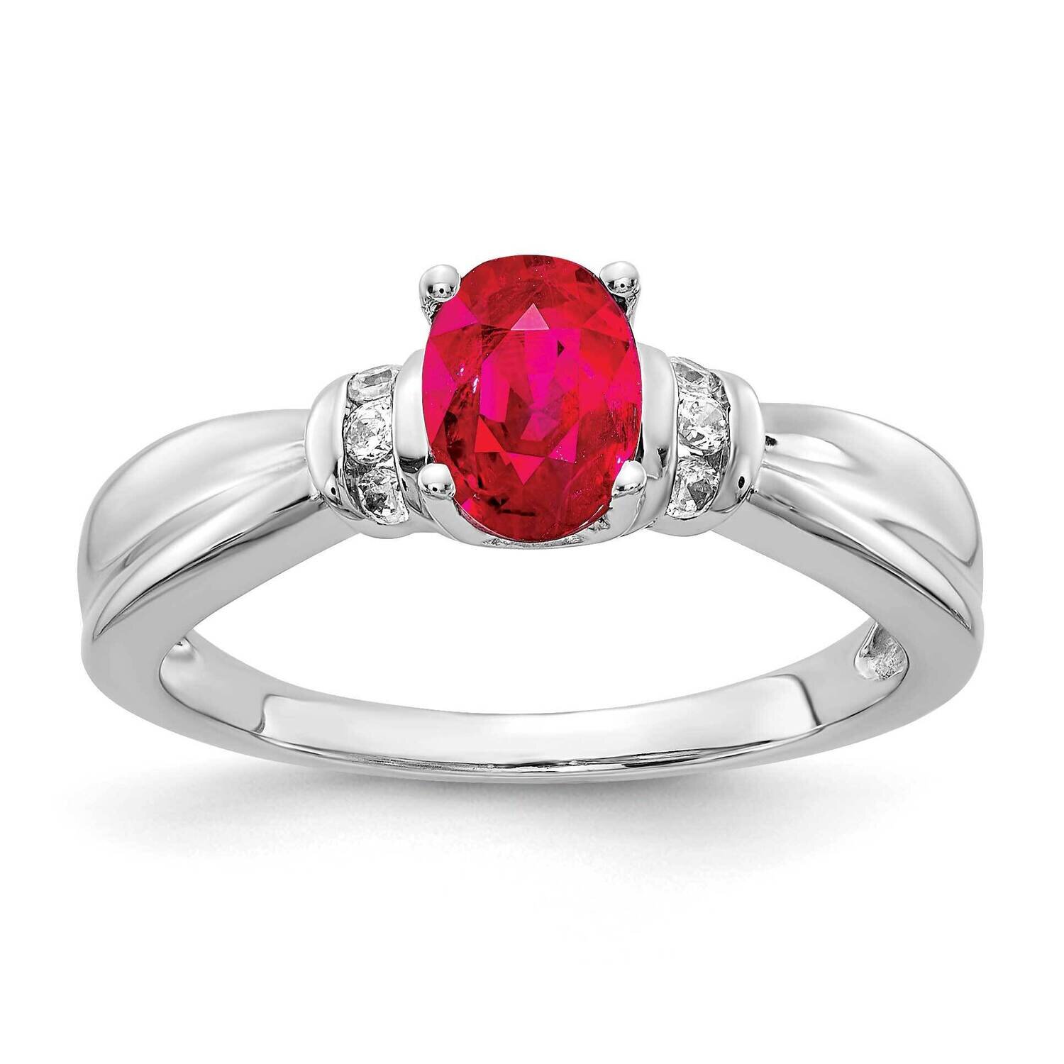 Ruby Ring 14k White Gold Diamond RM5762-RU-010-WA