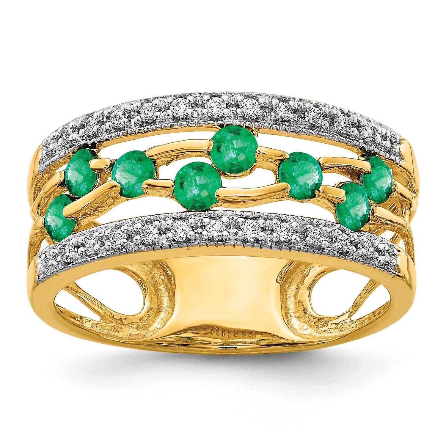 Emerald Diamond Ring 14k Gold RM5771-EM-013-YA