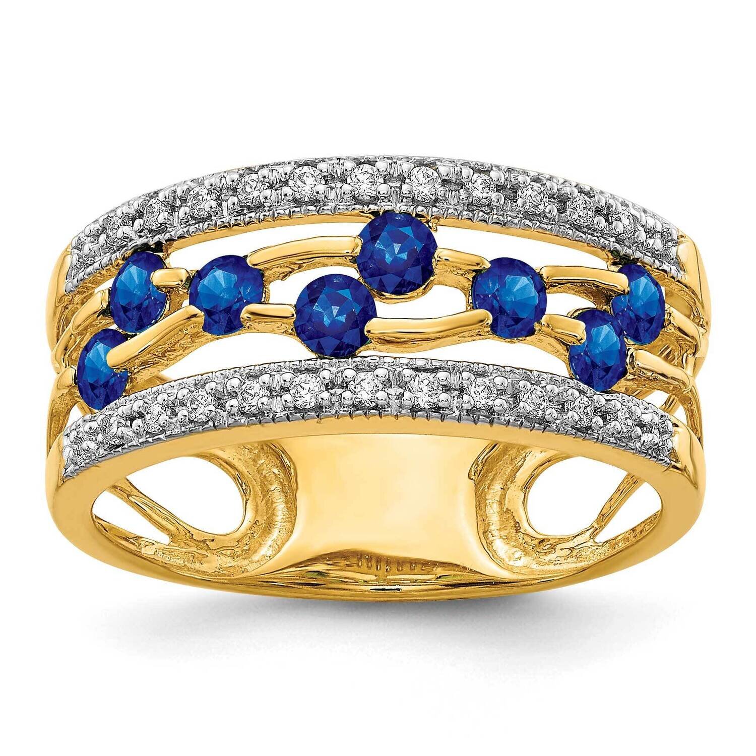 Sapphire Diamond Ring 14k Gold RM5771-SA-013-YA, MPN: RM5771-SA-013-YA, 883957825106