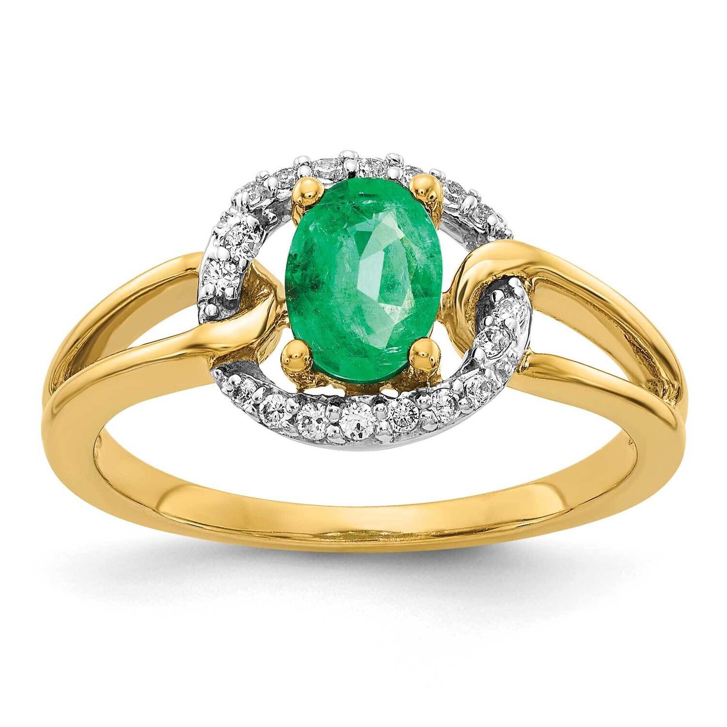 Emerald Ring 14k Gold Diamond RM5774-EM-013-YA, MPN: RM5774-EM-013-YA, 883957979182