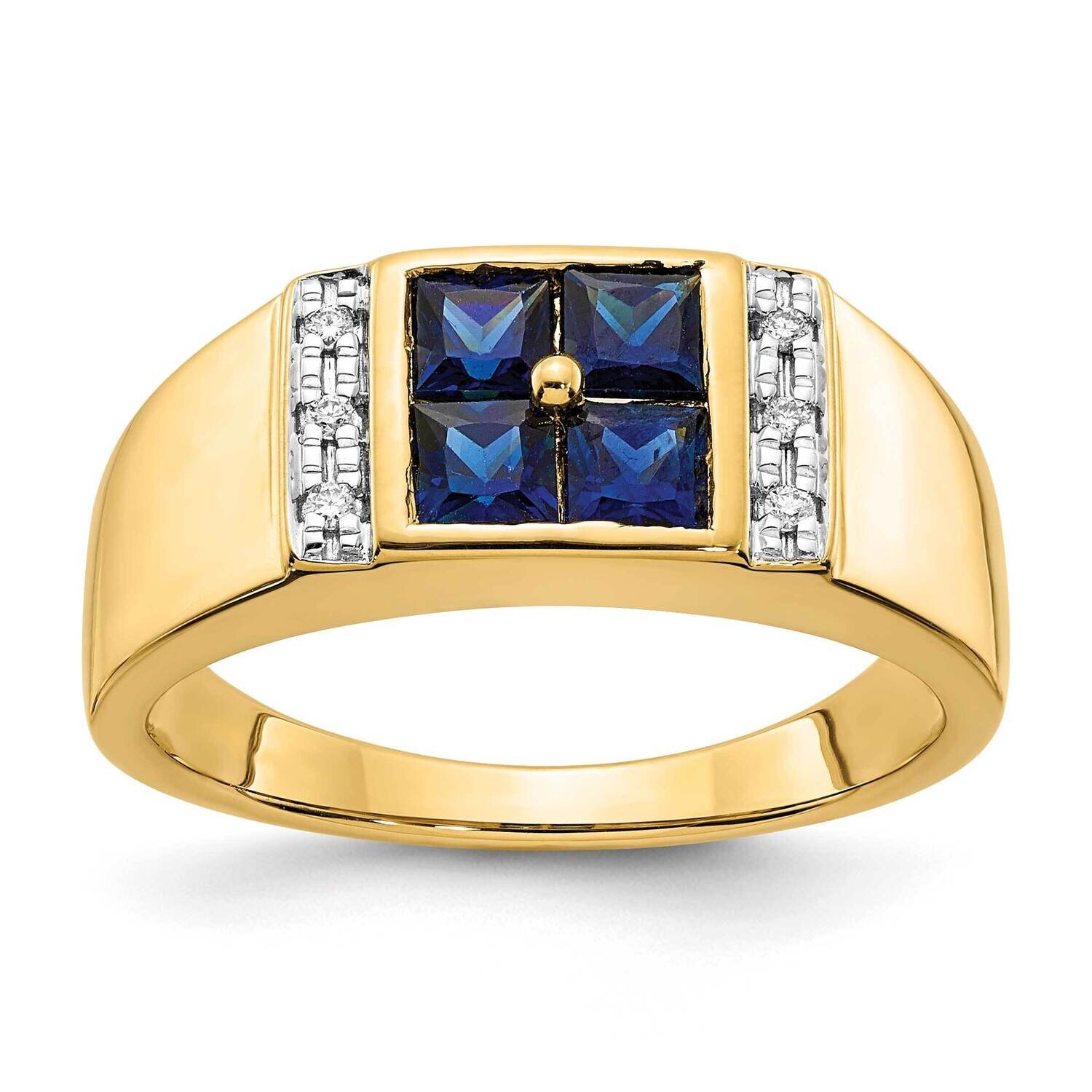 Created Sapphire &amp; Diamond Men&#39;s Ring 14k Gold RM5830-CSA-050-YA, MPN: RM5830-CSA-050-YA, 883957313…