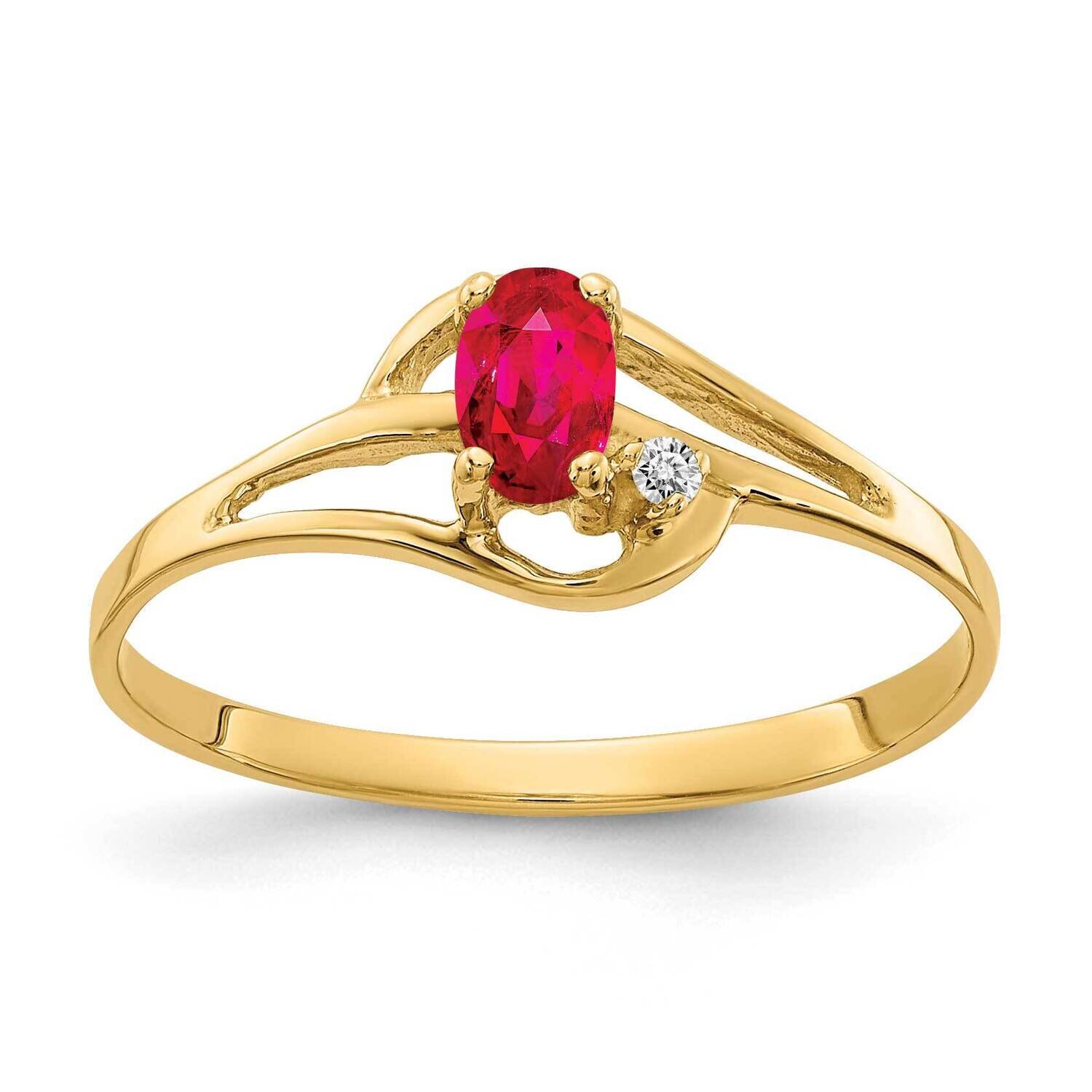 5x3mm Oval Ruby AA Diamond Ring 14k Gold X9712R/AA, MPN: X9712R/AA, 883957631097