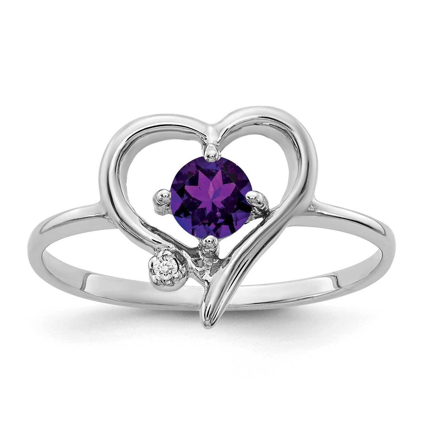 4mm Amethyst AA Diamond Ring 14k White Gold X9737AM/AA, MPN: X9737AM/AA, 883957639291