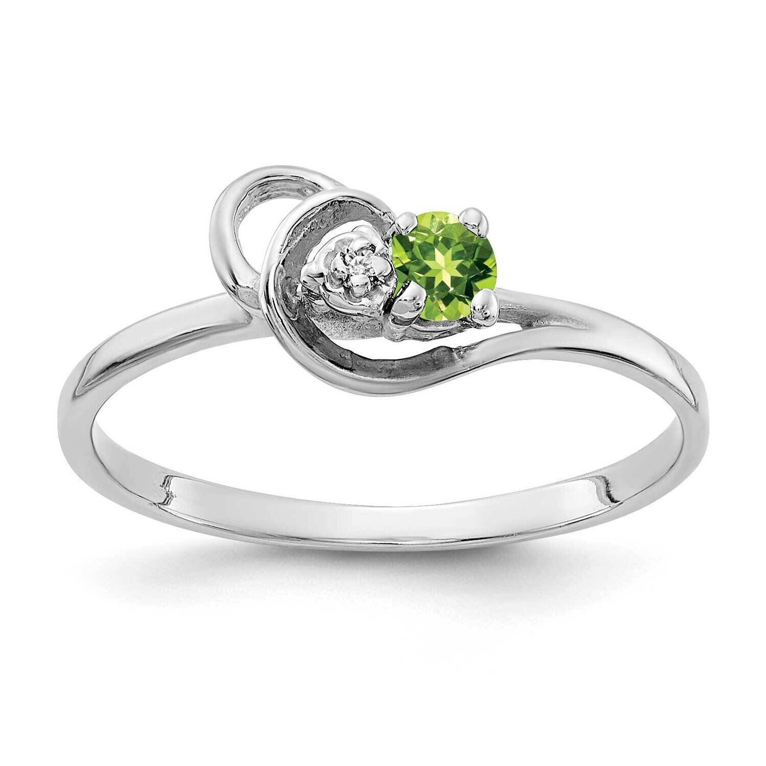 3mm Peridot AA Diamond Ring 14k White Gold X9739PE/AA, MPN: X9739PE/AA, 883957638744