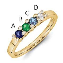 Genuine Stone &amp; Diamond Set Ring 14k Gold Family Jewelry XMR31/4GY, MPN: XMR31/4GY, 883957160177