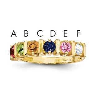 Genuine 6 Stone Mother&#39;s Ring 14k Gold XMR6/6GY, MPN: XMR6/6GY, 883957161730