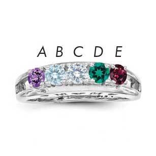 3mm Synthetic Family Jewelry Ring Sterling Silver Rhodium-plated XMR71/5SS-10, MPN: XMR71/5SS-10, 8…