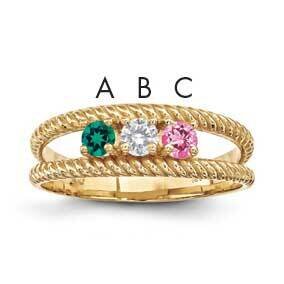 Genuine 3 Stone Mother&#39;s Ring 14k Gold XMR8/3GY, MPN: XMR8/3GY, 883957162171