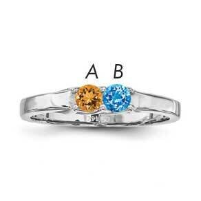 Synthetic 2 Stone Mother&#39;s Ring Sterling Silver Rhodium-plated XMR83/2SS, MPN: XMR83/2SS, 883957964…