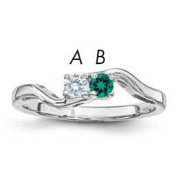 Genuine 2 Stone Mother&#39;s Ring 14k White Gold XMR86/2WGY, MPN: XMR86/2WGY, 883957968322