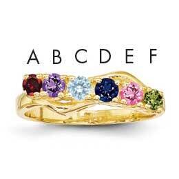 Genuine 6 Stone Mother&#39;s Ring 14k Gold XMR86/6GY, MPN: XMR86/6GY, 191101540783