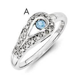 Family Jewelry Genuine Stone &amp; Diamond Set Ring 14k White Gold XMRW29/1GY, MPN: XMRW29/1GY, 8839571…
