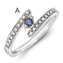 Family Jewelry Genuine Stone &amp; Diamond Set Ring 14k White Gold XMRW33/1GY, MPN: XMRW33/1GY, 8839571…
