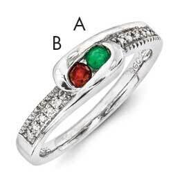 Family Jewelry Genuine Stone &amp; Diamond Set Ring 14k White Gold XMRW39/2GY, MPN: XMRW39/2GY, 8839571…