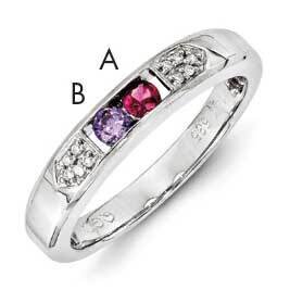 Family Jewelry Genuine Stone &amp; Diamond Set Ring 14k White Gold XMRW48/2GY, MPN: XMRW48/2GY, 8839571…