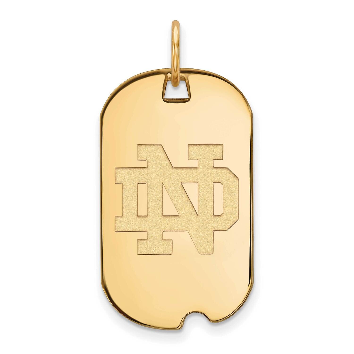 University of Notre Dame Small Dog Tag Pendant 10k Yellow Gold 1Y026UND, MPN: 1Y026UND, 191101130762