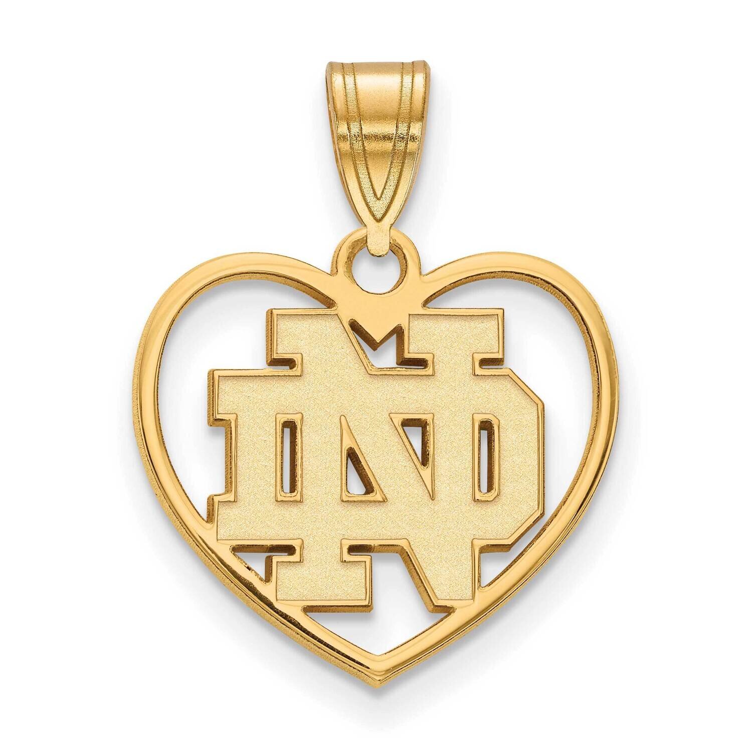 University of Notre Dame inside Heart Pendant 14k Yellow Gold 4Y018UND, MPN: 4Y018UND, 191101130625