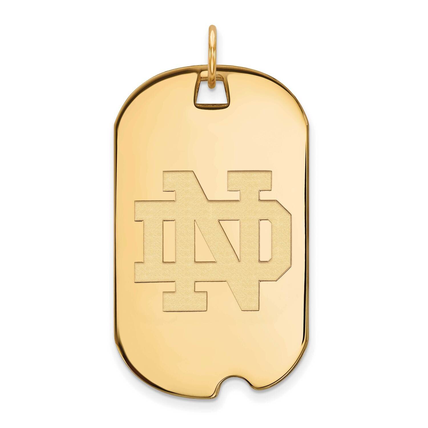 University of Notre Dame Large Dog Tag Pendant 14k Yellow Gold 4Y027UND