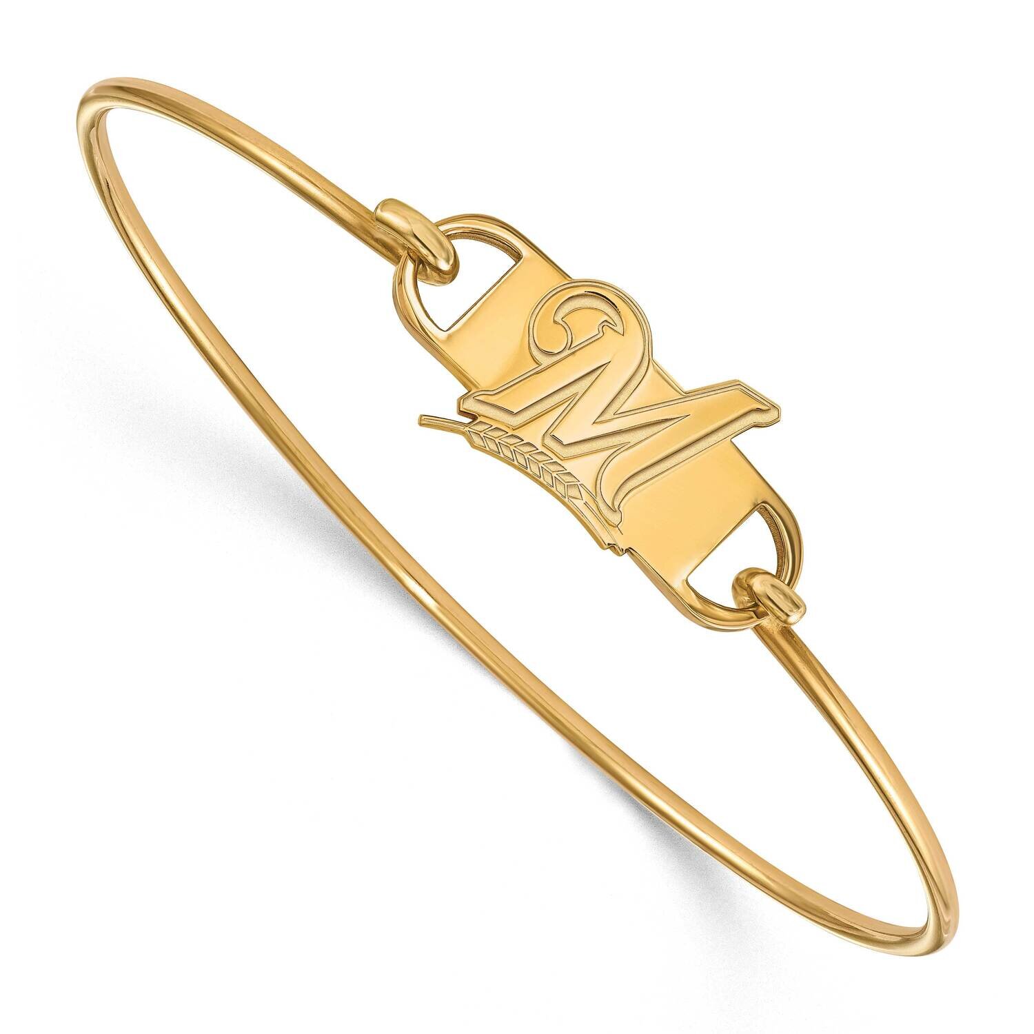 MLB Milwaukee Brewers Small Center Wire Bangle Gold-Plated on Sterling Silver GP008BRE-7, MPN: GP00…