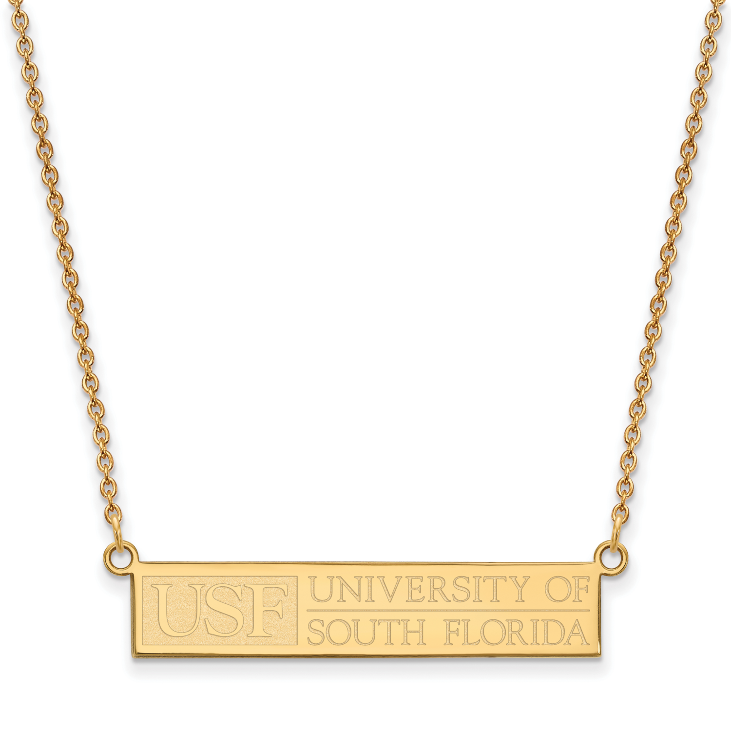 LA University of South Florida Small Pendant Necklace Gold-Plated on Sterling Silver GP031USFL-18, …