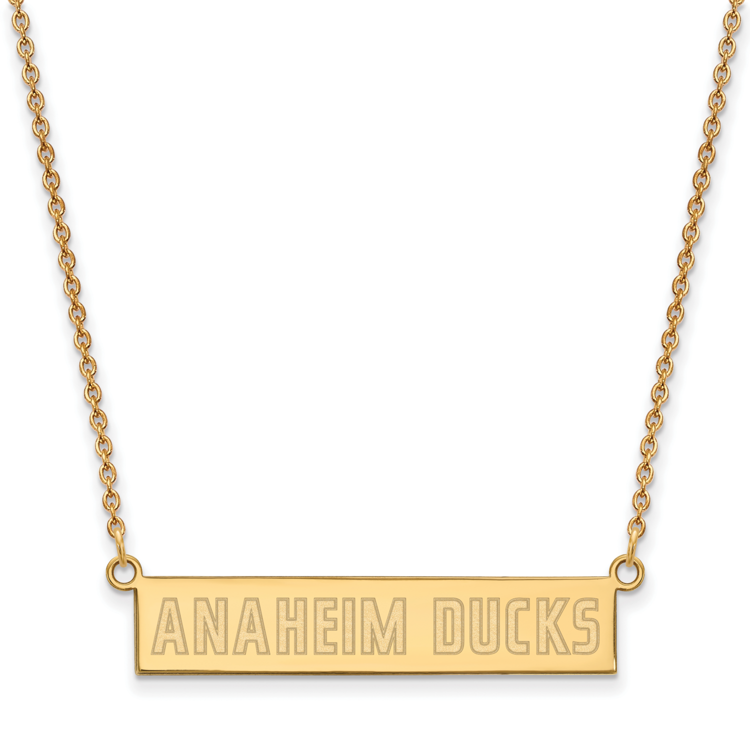 Anaheim Ducks Small Bar Necklace Gold-Plated on Sterling Silver GP032MDU-18, MPN: GP032MDU-18, 1911…